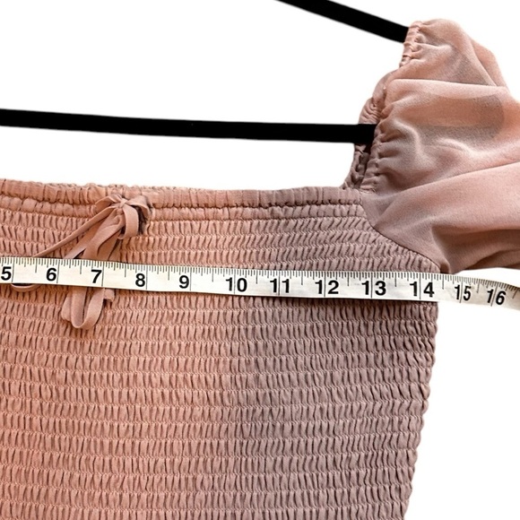 Aritzia Wilfred Saga Blouse- Smocked Square Neck Puff Sleeve Blouse- Size Medium - Picture 11 of 12